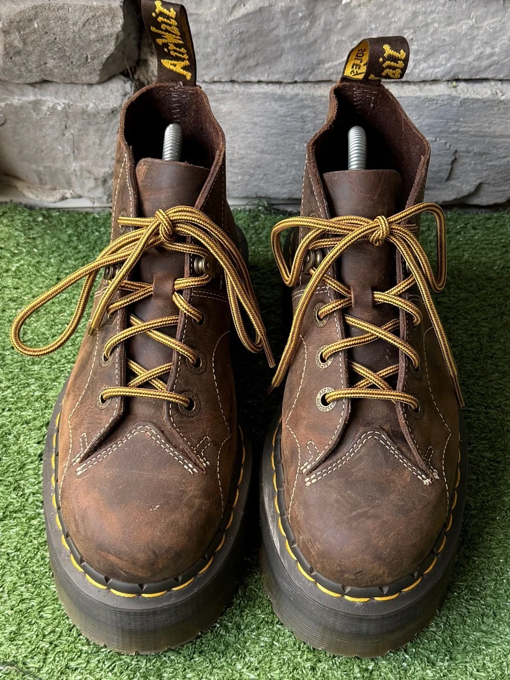 Dr. Martens Church Arc Crazy Horse Platform Unisex Monkey Boots